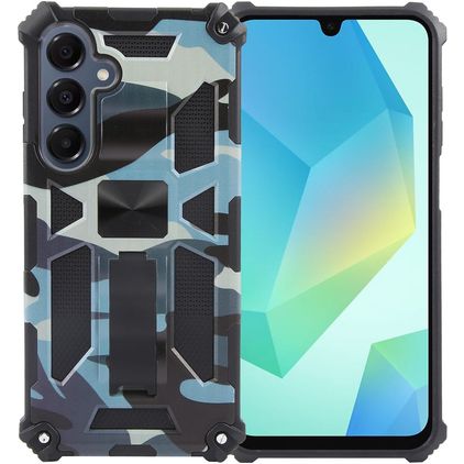 Mobigear Armor Stand Samsung Galaxy A16 Hülle Hardcase Backcover Stoßfest mit Ständer - Blau