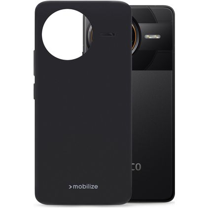 Mobilize Rubber Gelly POCO F7 Ultra Hülle Flexibles TPU Backcover - Schwarz