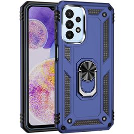 Mobigear Armor Ring Samsung Galaxy A23 Hülle Hardcase Backcover Stoßfest mit Ringhalter - Blau
