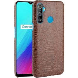 Mobigear Croco Realme C3 Hülle Hardcase Backcover - Braun