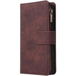 Mobigear Zipper Samsung Galaxy A41 Hülle Klapphülle Geldbörse - Braun
