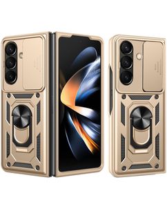 Mobigear Armor Ring Cam Slide Samsung Galaxy Z Fold 8 Ultra Hülle Hardcase Backcover Stoßfest mit Ringhalter und Kamera Slider - Gold