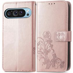 Mobigear Clover Google Pixel 10 Pro XL Hülle Klapphülle Geldbörse - Roségold