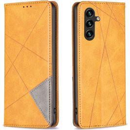 Mobigear Rhombus Slim Samsung Galaxy A35 Hülle Klapphülle - Cognac