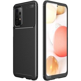 Mobigear Racing Samsung Galaxy A52 Hülle Flexibles TPU Backcover - Schwarz