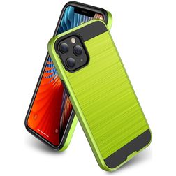 Mobigear Brushed Armor iPhone 12 Pro Max Hülle Hardcase Backcover Stoßfest - Grün