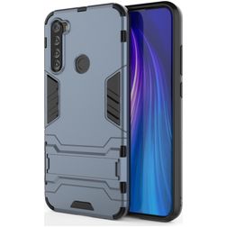 Mobigear Armor Stand Xiaomi Redmi Note 8T Hülle Hardcase Backcover Stoßfest mit Ständer - Marineblau