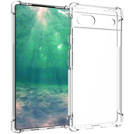 Mobigear Cushion Durchsichtig Google Pixel 6a Hülle Flexibles TPU Backcover Stoßfest - Transparent