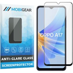Mobigear Premium OPPO A17 Panzerglas Displayschutz - Hüllenfreundlich - Schwarz
