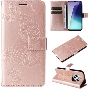 Mobigear Butterfly Xiaomi Redmi 14C Hülle Klapphülle Geldbörse - Roségold