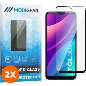 Mobigear Premium TCL 30 SE Panzerglas Gehärtetes Glas Displayschutz - Hüllenfreundlich - Schwarz (2er Pack)