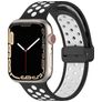 Mobigear Sport Plus Mag Silikon Apple Watch Armband Magnetverschluss - 42/41/40/38 mm - Weiß / Charcoal