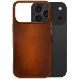 Mobilize Premium iPhone 17 Pro MagSafe Hülle Echtes Leder Backcover - Burned Cognac