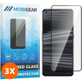 Mobigear Premium Realme GT2 Panzerglas Gehärtetes Glas Displayschutz - Hüllenfreundlich - Schwarz (3er Pack)