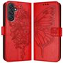 Mobigear Butterfly Samsung Galaxy M55 Hülle Klapphülle Geldbörse - Rot