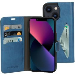 Mobiparts Classic Wallet iPhone 13 Hülle Klapphülle Geldbörse - Blau