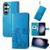 Mobigear Clover Samsung Galaxy S23 FE Hülle Klapphülle Geldbörse - Blau