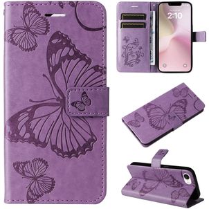 Mobigear Butterfly iPhone 16e Hülle Klapphülle Geldbörse - Lila