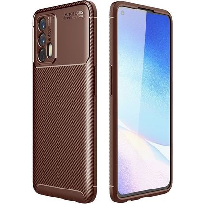 Mobigear Racing Realme GT Hülle Flexibles TPU Backcover - Braun