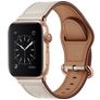 Mobigear Venezia Leder Apple Watch Armband Dornschließe - 49/46/45/44 mm - Beige