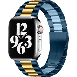 Mobigear Antwerp Edelstahl Apple Watch Armband Faltschließe - 49/46/45/44 mm - Blau / Gold