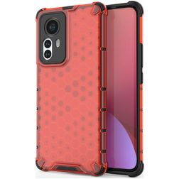 Mobigear Honeycomb Xiaomi 12 Pro Hülle Hardcase Backcover Stoßfest - Rot