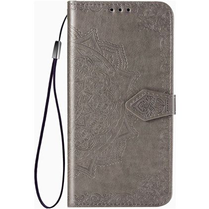 Mobigear Mandala Motorola Edge (2020) Klapphülle Portemonnaie - Grau