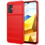 Mobigear Brushed Slim POCO M5 Hülle Flexibles TPU Backcover - Rot