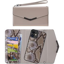 Mobilize Elegant Magnet iPhone XR Hülle Abnehmbare 2in1 Clutch - Beige Snake
