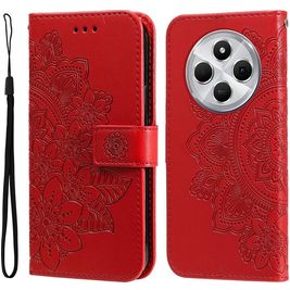 Mobigear Flowers Xiaomi Redmi 14C Hülle Klapphülle Geldbörse - Rot