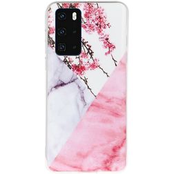 Mobigear Marble Huawei P40 Hülle Flexibles TPU Backcover - Blühen