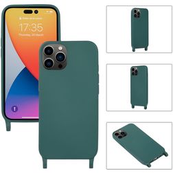 Mobigear Lanyard iPhone 14 Pro Max Silikon Handykette - Dunkelgrün