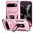 Mobigear Armor Ring Cam Slide Google Pixel 9 Pro XL Hülle Hardcase Backcover Stoßfest mit Ringhalter und Kamera Slider - Pink