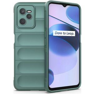 Mobigear Bumpy Realme C35 Hülle Flexibles TPU Backcover - Grün