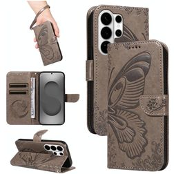 Mobigear Butterfly Samsung Galaxy S26 Ultra Hülle Klapphülle Geldbörse - Grau