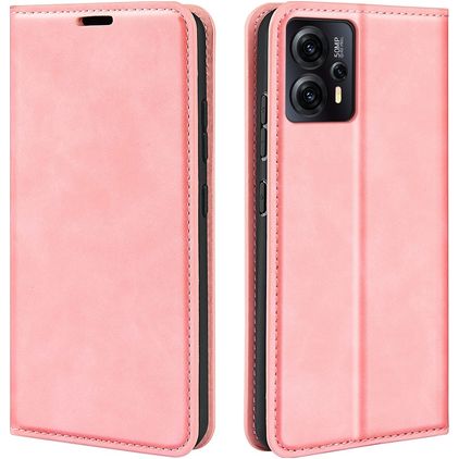 Mobigear Retro Slim Motorola Moto E13 Hülle Klapphülle Geldbörse - Pink