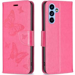 Mobigear Butterfly Samsung Galaxy A54 Hülle Klapphülle Geldbörse - Magenta