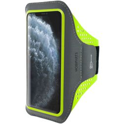 Mobiparts Comfort Fit Handyhalterung Joggen iPhone 11 Pro Max Sporthülle Neopren Sportarmband - Neon Green