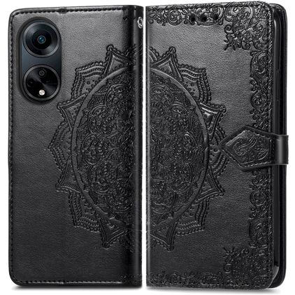 Mobigear Dreamcatcher OPPO A98 Hülle Klapphülle Geldbörse - Schwarz