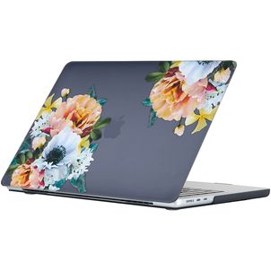 Mobigear Design MacBook Air 15 Zoll (2023-2026) Hardcase Hülle MacBook Case - Flowers Black - Model A2941 / A3114 / A3241 / A3448
