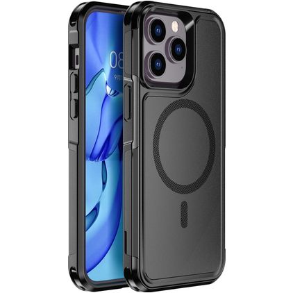 Mobigear Traveller iPhone 14 Pro Max MagSafe Hülle Hardcase Backcover Stoßfest - Schwarz