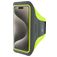 Mobiparts Comfort Fit Handyhalterung Joggen iPhone 15 Pro Sporthülle Neopren Sportarmband - Neon Green