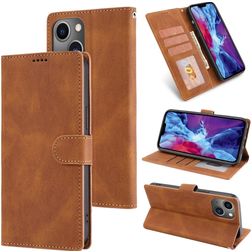 Mobigear Wallet iPhone 14 Hülle Klapphülle Geldbörse - Braun