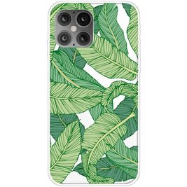 Mobigear Design iPhone 12 Pro Max Hülle Flexibles TPU Backcover - Bananenblatt