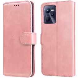 Mobigear Wallet Realme C35 Hülle Klapphülle Geldbörse - Roségold
