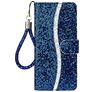 Mobigear Glitter iPhone 12 Hülle Klapphülle Geldbörse - Blau