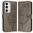 Mobigear Butterfly Samsung Galaxy S24 FE Hülle Klapphülle Geldbörse - Grau
