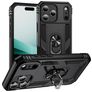 Mobigear Armor Ring iPhone Air Hülle Hardcase Backcover Stoßfest mit Ringhalter - Schwarz