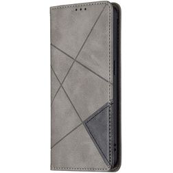 Mobigear Rhombus Slim OPPO Reno 6 5G Hülle Klapphülle - Grau