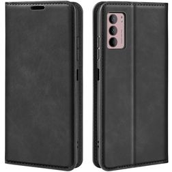 Mobigear Retro Slim Motorola Moto G42 Hülle Klapphülle Geldbörse - Schwarz
